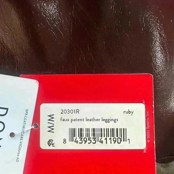 SPANX SPANXshape Faux Patent Leather Leggings Ruby Red Pt.Small, Medium, Large - Picture 10 of 16